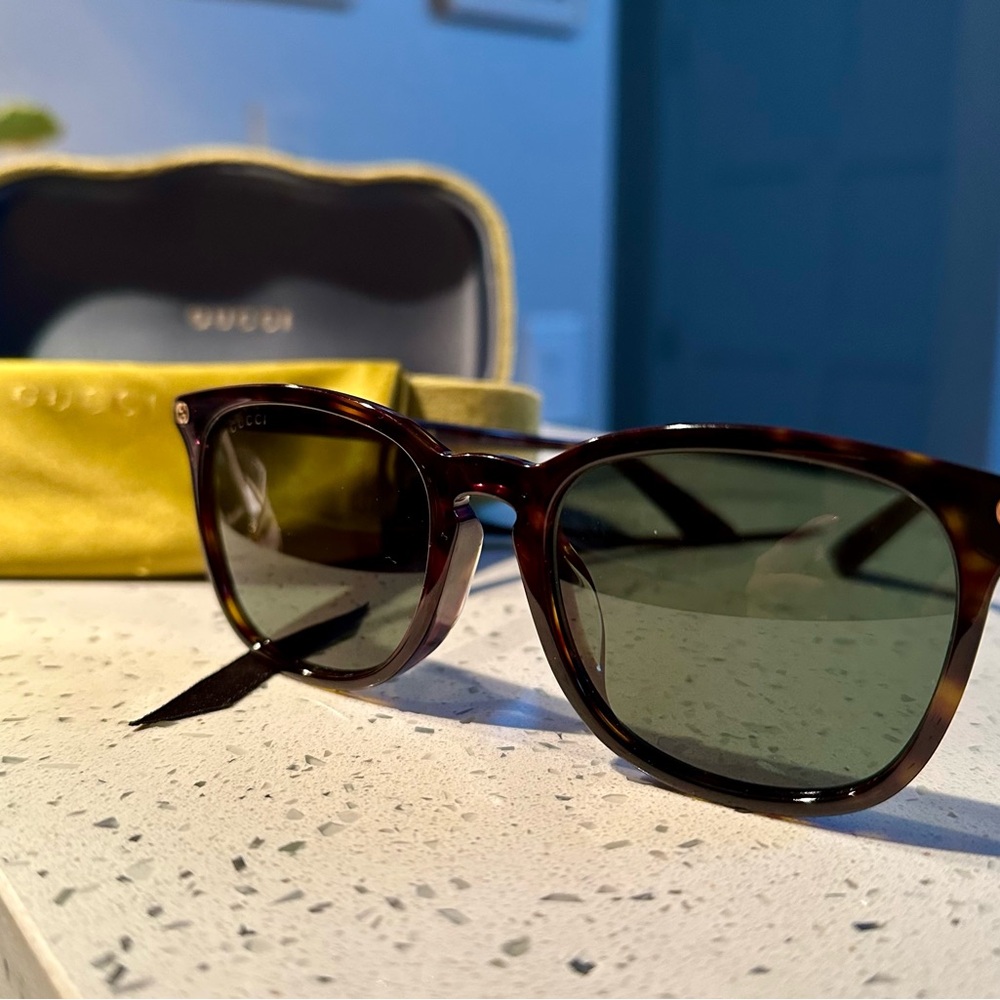 Gucci Brown Sunglasses with Dark Lenses